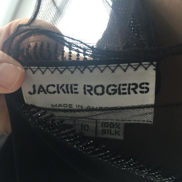 Jackie Rogers Black silk crepe Cocktail Dress 10 - Picture 2 of 4